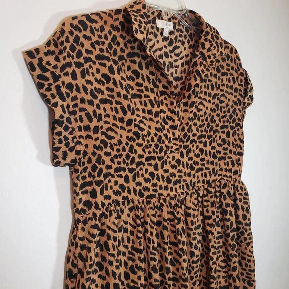 Umgee Leopard Dress Tunic S Pockets Cheetah Swing - Picture 2 of 7